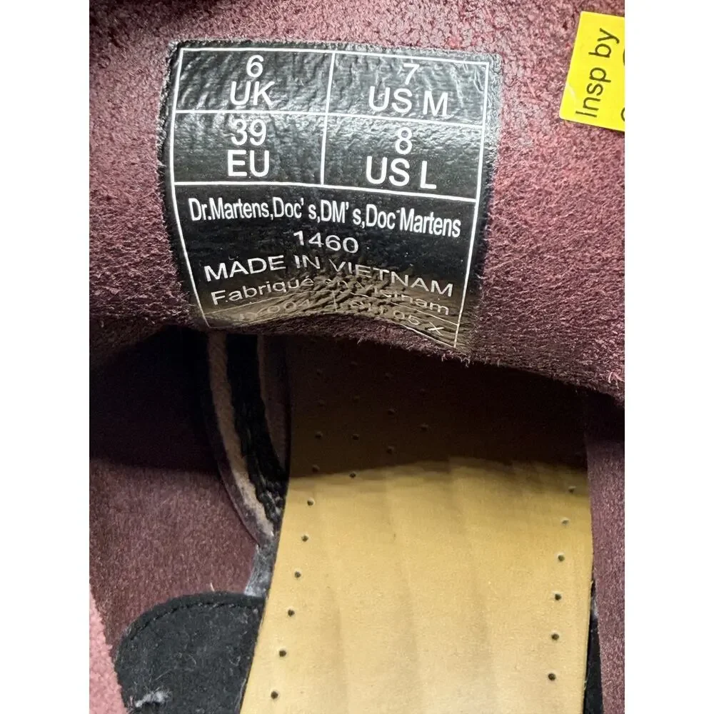 DR. MARTENS 1460 Pascal Smooth Leather Lace Up Boot Cherry Red Sz 8 $180